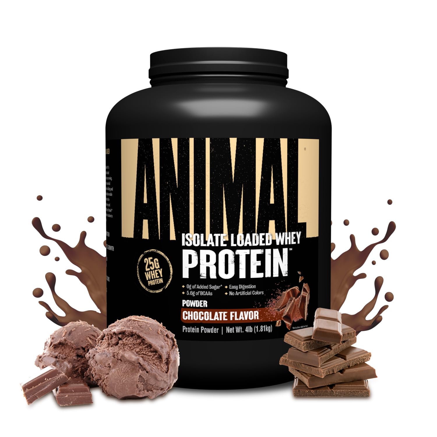 Animal Whey Isolate Protein Powder - Loaded for Pre & Post Workout Muscle Builder and Recovery with Digestive Enzymes for Men & Women - 25g Protein, Great Taste, Low Sugar - Strawberry 4 lbs