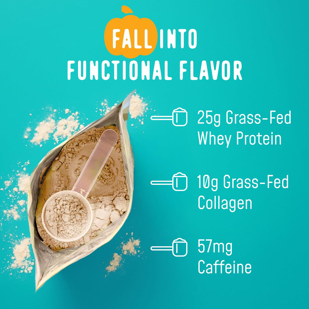 FlavCity Grass Fed Whey Protein Powder - Vanilla Smoothie - 25g Protein & 10g Collagen - Made with Real Vanilla Bean & Organic Coconut Milk - Gluten Free & No Added Sugars (20 Servings)