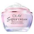 Olay Super Cream with Sunscreen SPF 30, Fragrance Free Lightweight Face Moisturizer with Sun Protection, 5-in-1 Skin Care - Hydrating, Brightening, Firming - Niacinamide, Vitamin C, Collagen, 1.7 oz