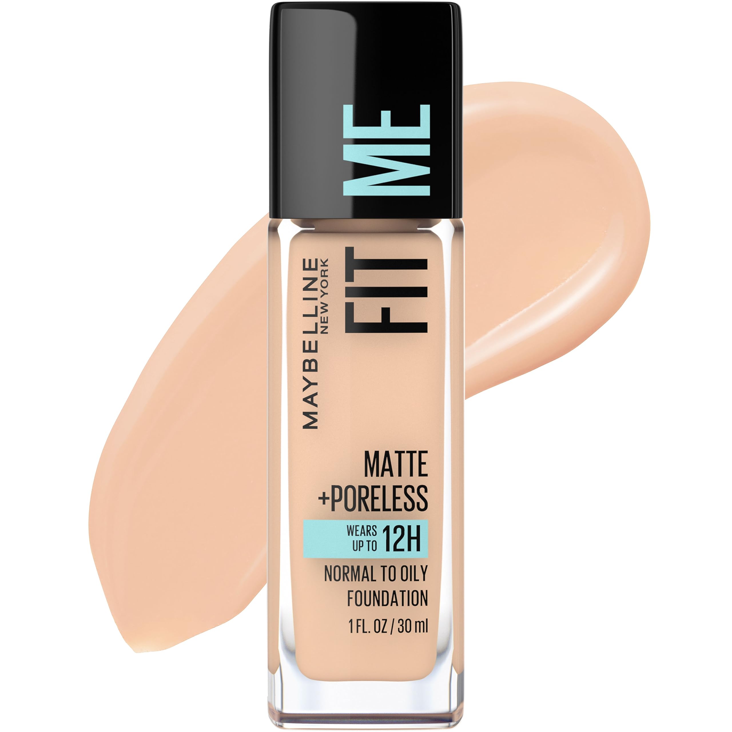 Maybelline Fit Me Matte + Poreless Liquid Oil-Free Foundation Makeup, Natural Ivory, 1 Count (Packaging May Vary)