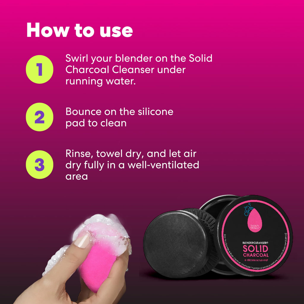 Beautyblender Blendercleanser Tool Scrub Solid Cleanser – Lavender Makeup Sponge & Brush Cleansing Bar – Hand, Sponge, and Brush Cleanser, Removes Makeup & Buildup, Travel-Friendly, 1 oz