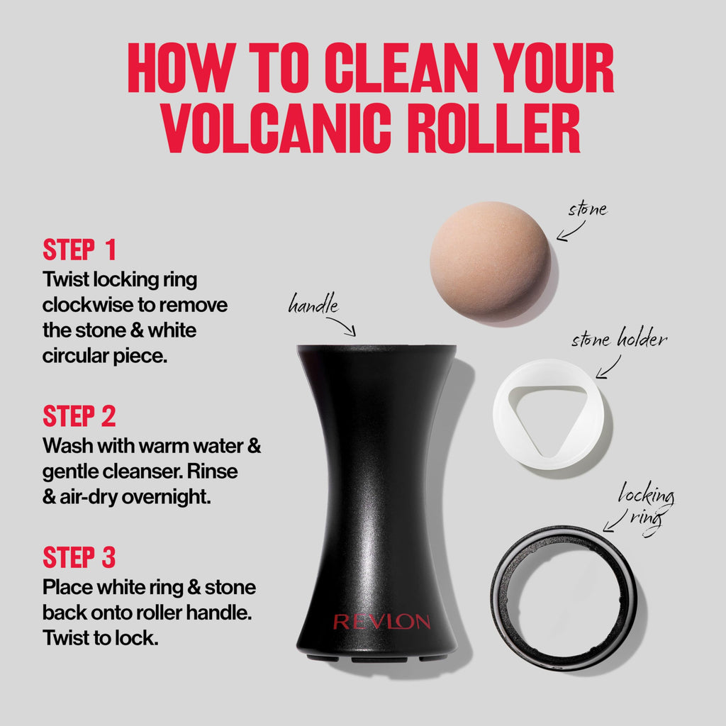 Revlon Face Roller, Oily Skin Control for Makeup, Oil Absorbing, Volcanic Reusable Facial Skincare Tool, Stocking Stuffer for Women & Men, 1 count