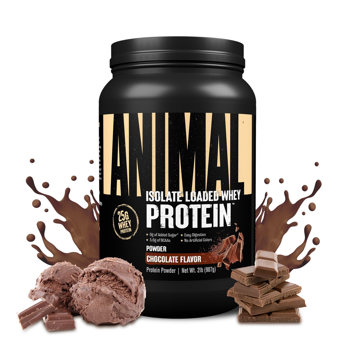 Animal Whey Isolate Protein Powder - Loaded for Pre & Post Workout Muscle Builder and Recovery with Digestive Enzymes for Men & Women - 25g Protein, Great Taste, Low Sugar - Strawberry 4 lbs