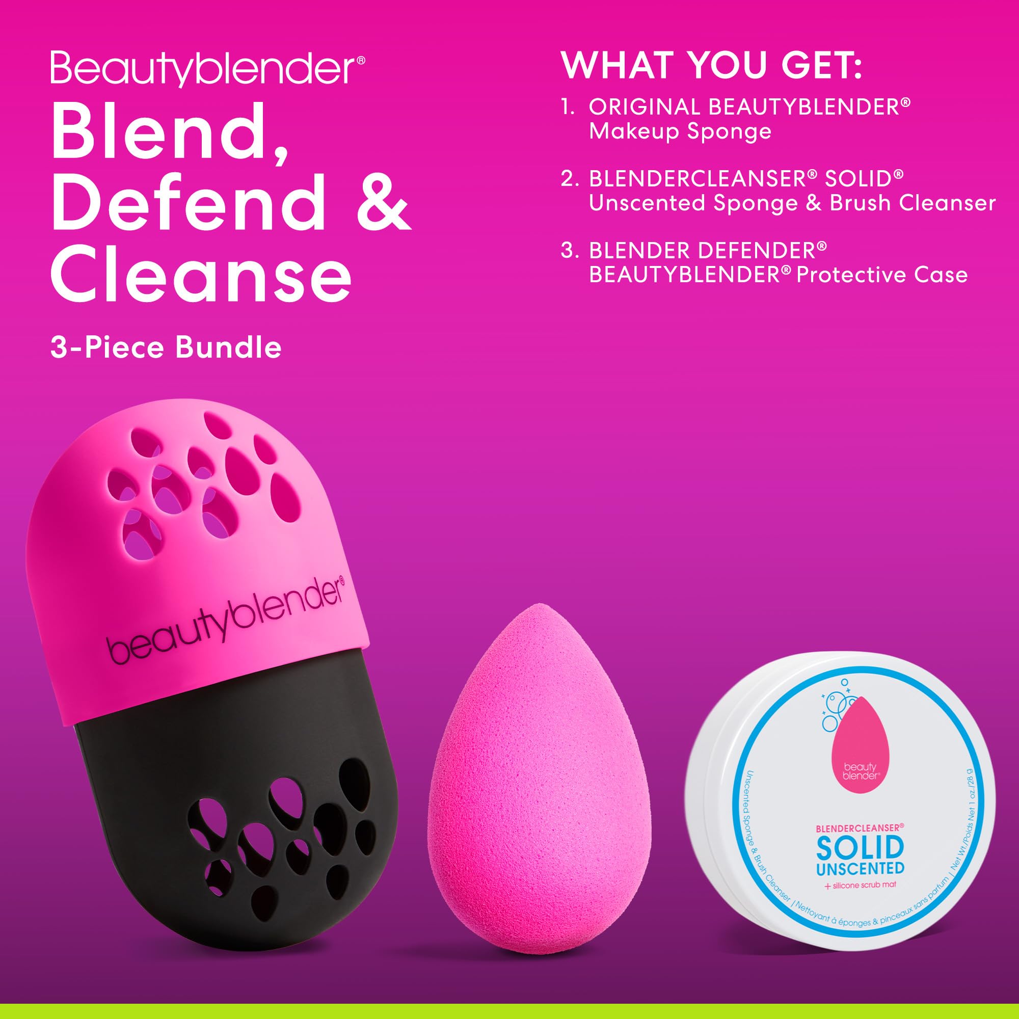 Beautyblender® | Discovery Kit - Makeup Sponge & Makeup Sponge Cleaner, Portable Protection Case, Professional Blending Application, Vegan & Cruelty Free, Made in the USA