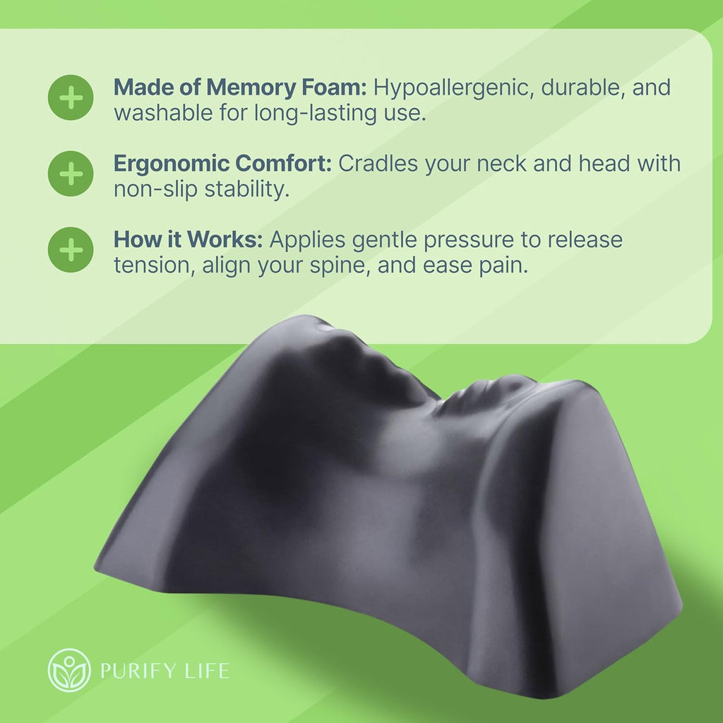 Purify Life Occipital Release Tool for Pivotal Therapy & TMJ – Cervical Traction Pillow for Neck, Shoulder, and Back Pain Relief