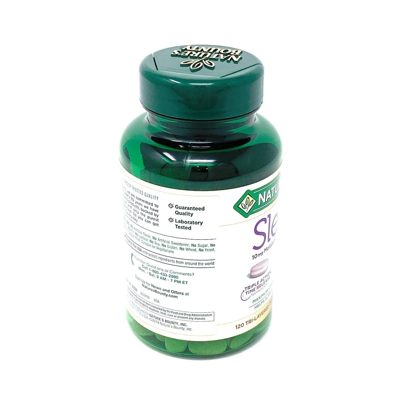Nature's Bounty Sleep3 10mg. Melatonin, 120 Tablets