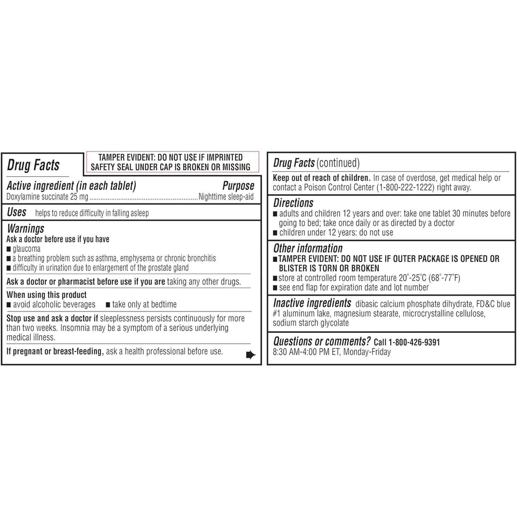 Kirkland Signature Nighttime Sleep Aid (Doxylamine Succinate 25 Mg), 96 Tablets (Pack of 4)