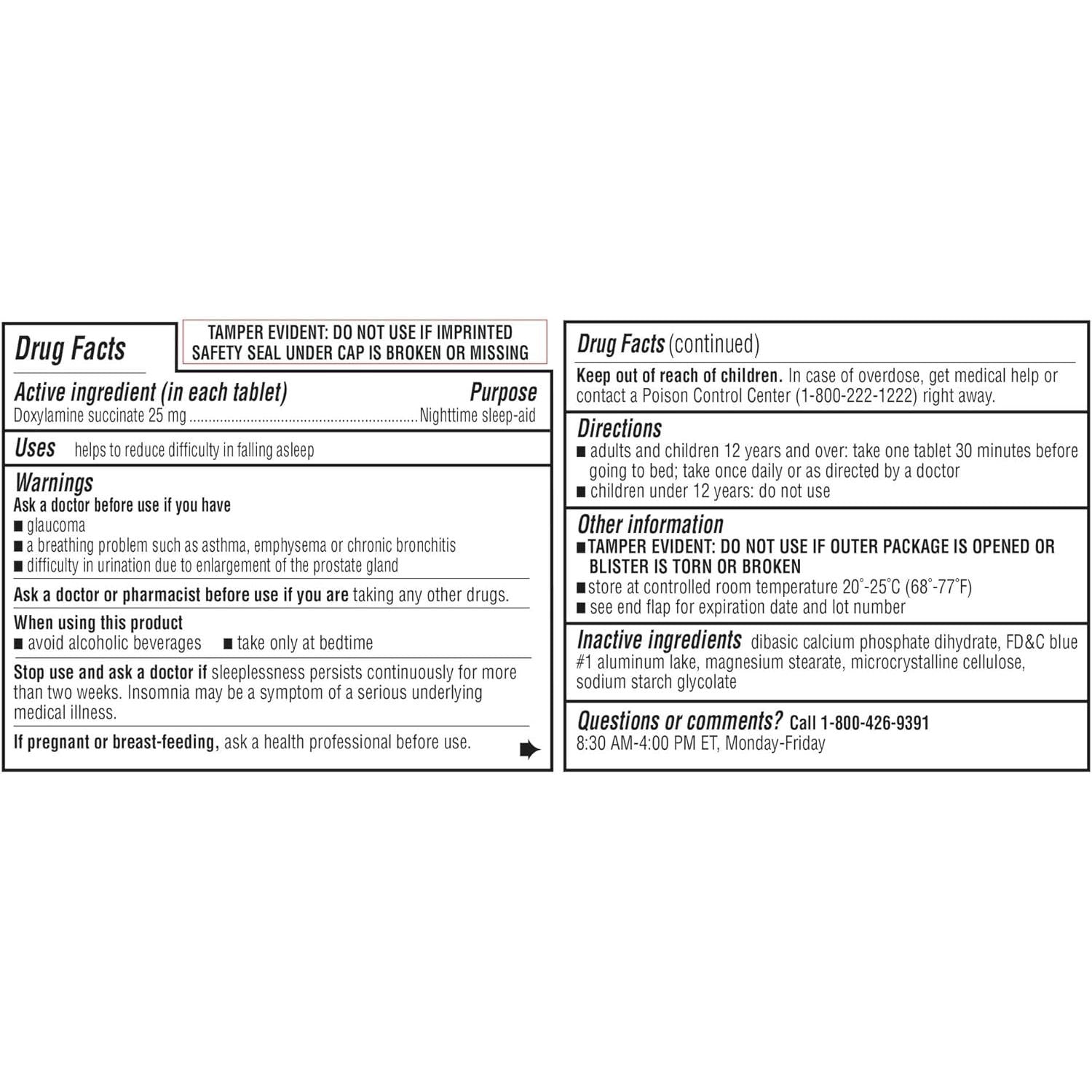 Kirkland Signature Nighttime Sleep Aid (Doxylamine Succinate 25 Mg), 96 Tablets (Pack of 4)