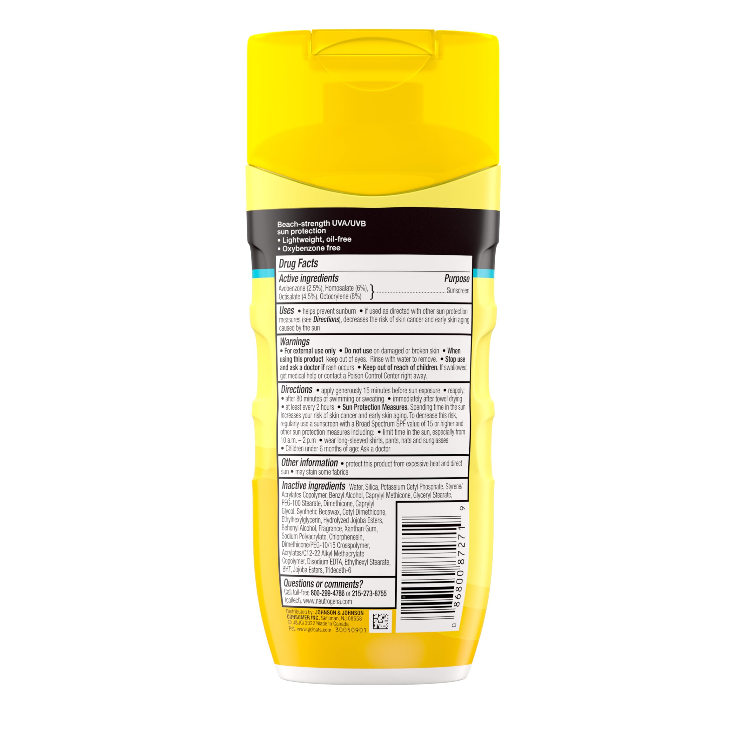 Neutrogena Sunscreen Lotion Beach Defense SPF 70, Face & Body Sunscreen, Broad Spectrum, Fast Absorbing, 6.7 Fl Oz, Water Resistant 80 Min, Oil-Free, Oxybenzone & Octinoxate Free