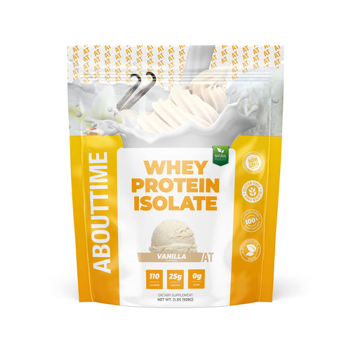 About Time Whey Protein Isolate Powder 25g Vanilla, Natural Ingredients, Non-GMO, Gluten-Free, Lactose-Free, Zero Sugar, Low Carb, 32 Servings