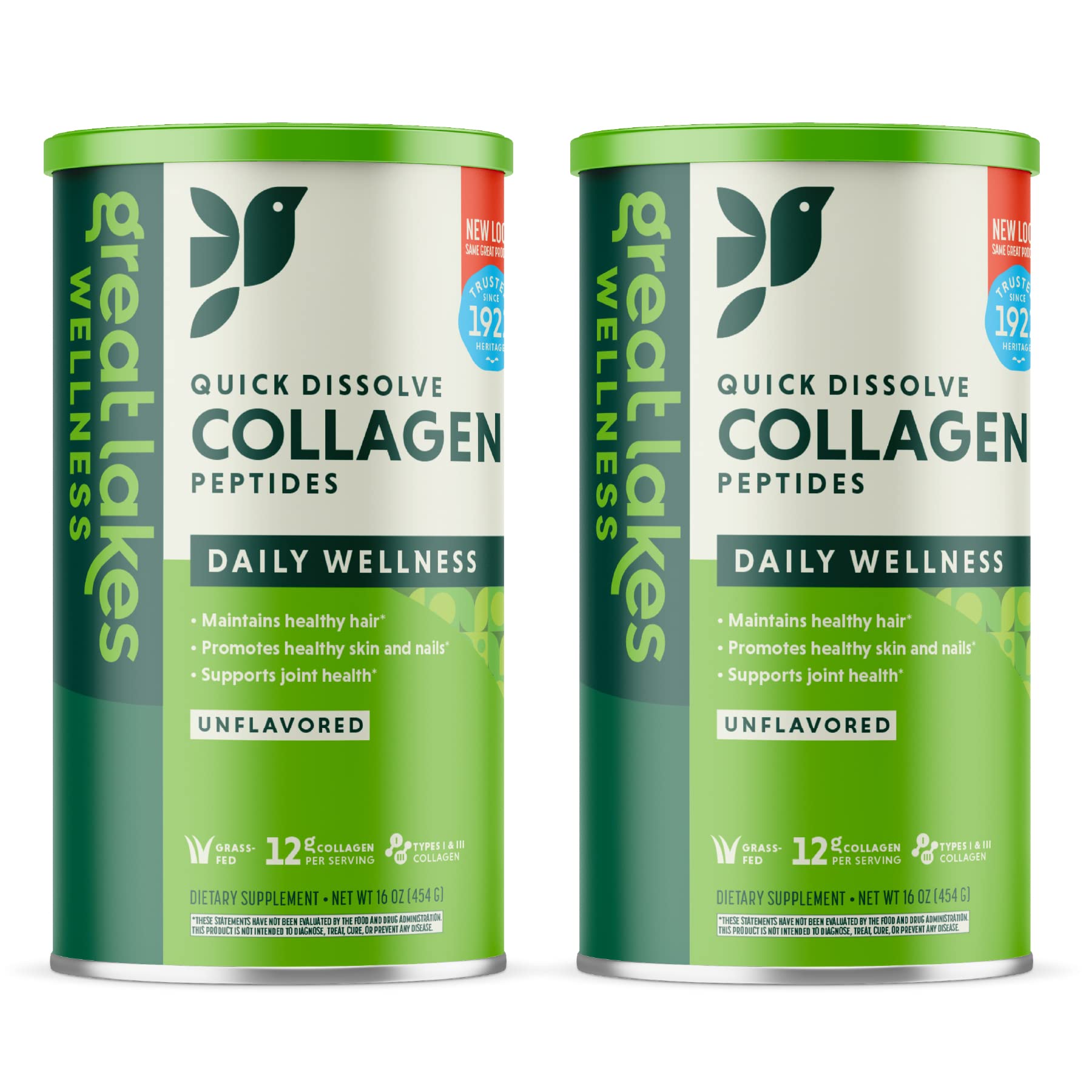 Great Lakes Wellness Collagen Peptides Powder for Skin, Hair, Nails, Joints & Digestion - Unflavored - 22 Servings (Pack of 1)