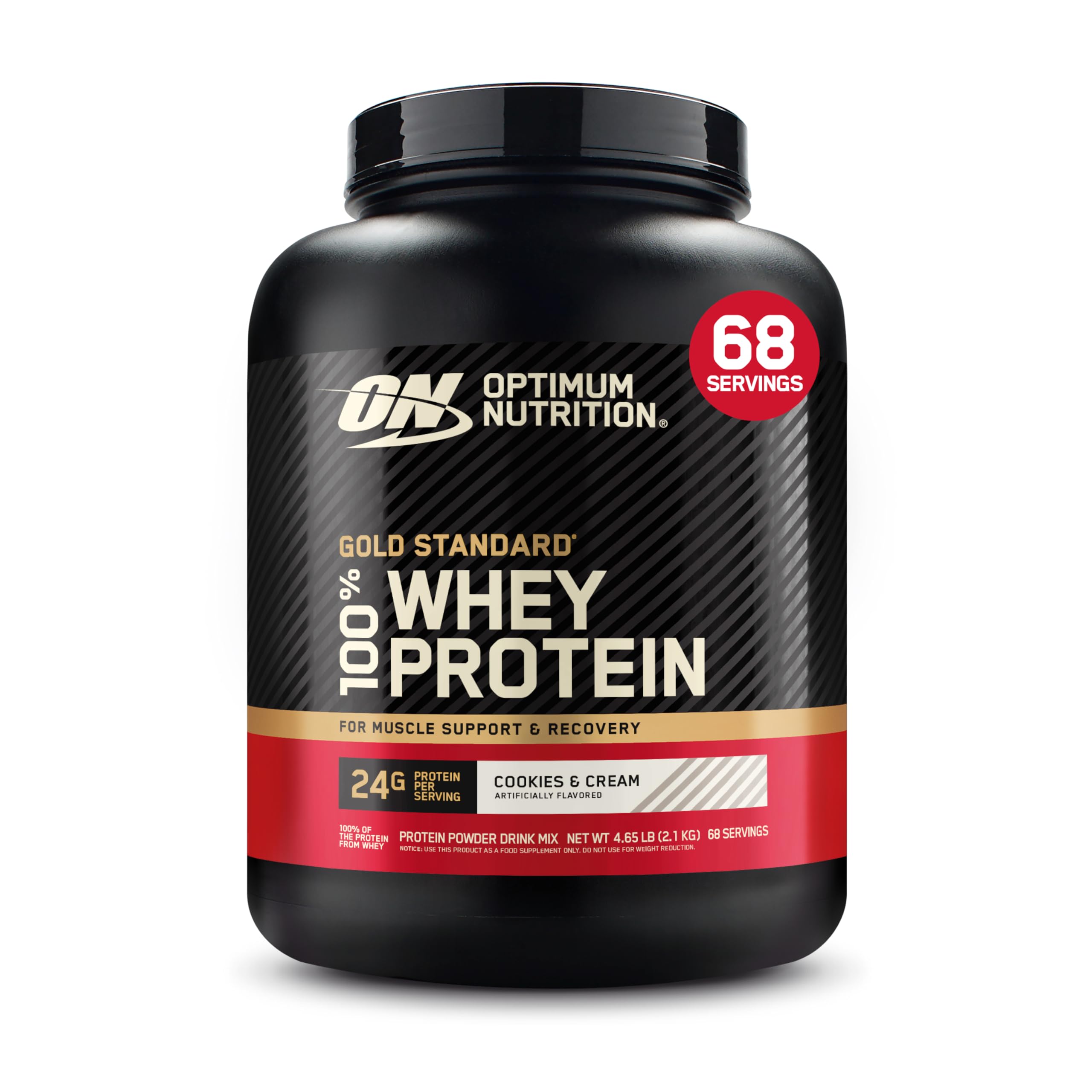 Optimum Nutrition Gold Standard 100% Whey Protein Powder, Vanilla Ice Cream, 2 Pound (Packaging May Vary)