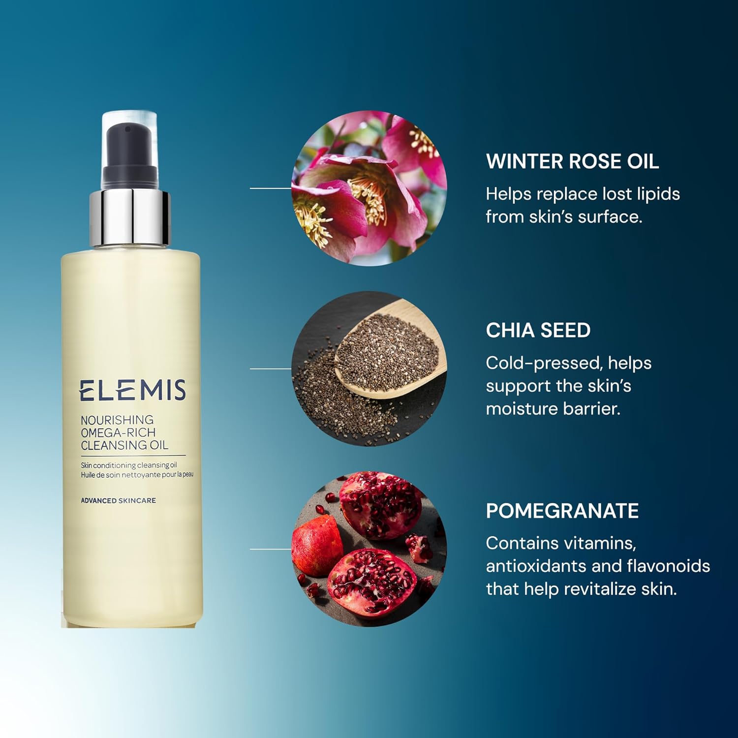 ELEMIS Nourishing Omega-Rich Cleansing Oil; Skin Conditioning Cleansing Oil, 6.5 Fl Oz