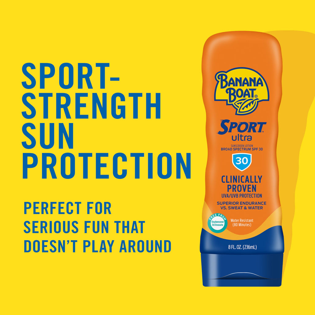 Banana Boat Sport Ultra SPF 50 Sunscreen Lotion, 8oz | Banana Boat Sunscreen SPF 50 Lotion, Oxybenzone Free, Sunblock, Water Resistant, 8oz