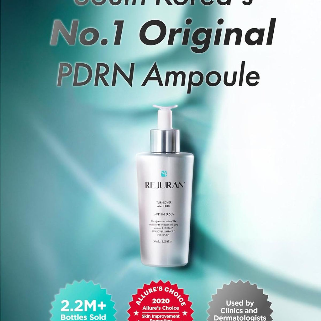 REJURAN® Turnover Skincare Set – c-PDRN® Ampoule & Cream Duo for Skin Regeneration, Firming, Hydration & Radiant Glow – Korean Salmon DNA Face Care (2 x 1.69 fl oz)