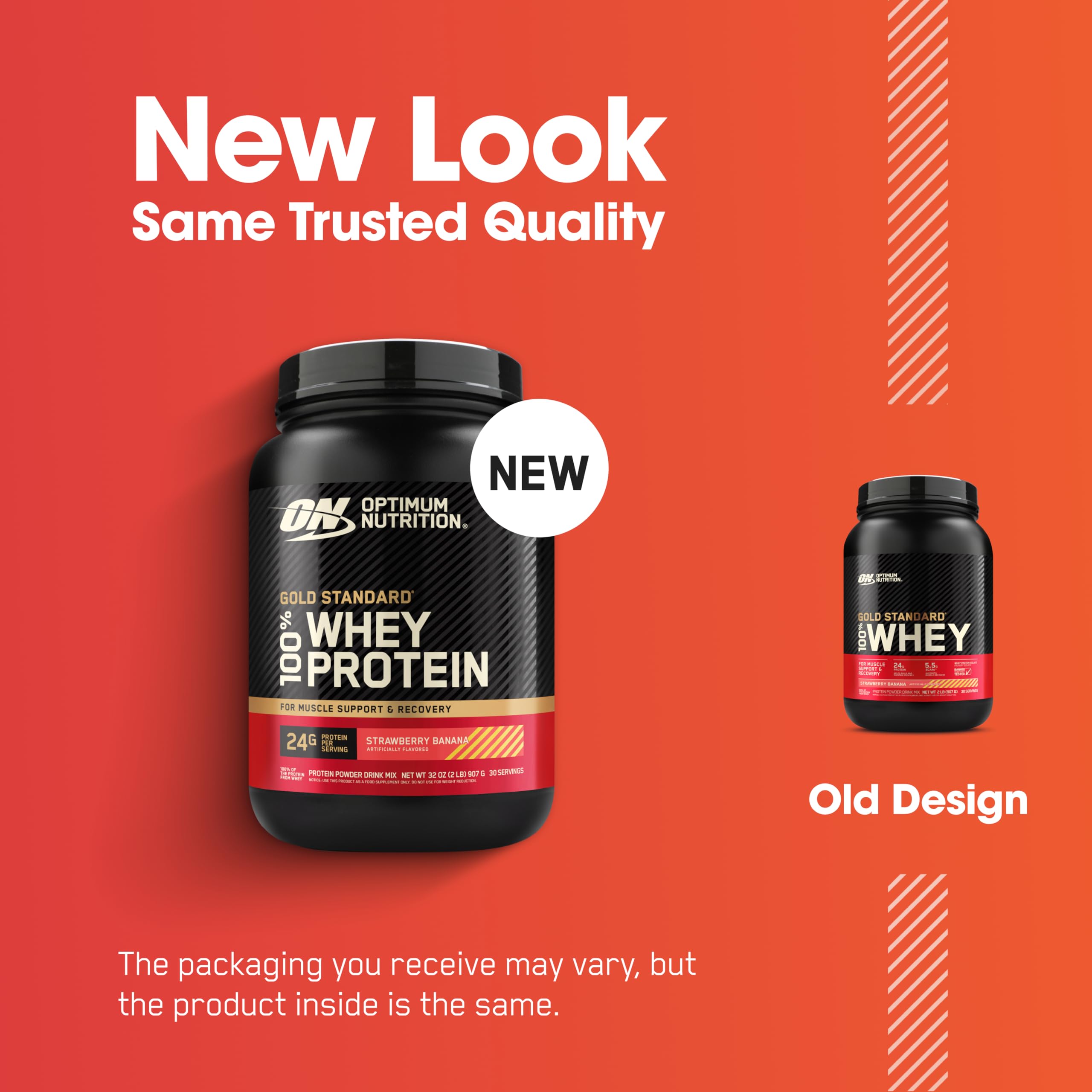 Optimum Nutrition Gold Standard 100% Whey Protein Powder, Vanilla Ice Cream, 2 Pound (Packaging May Vary)