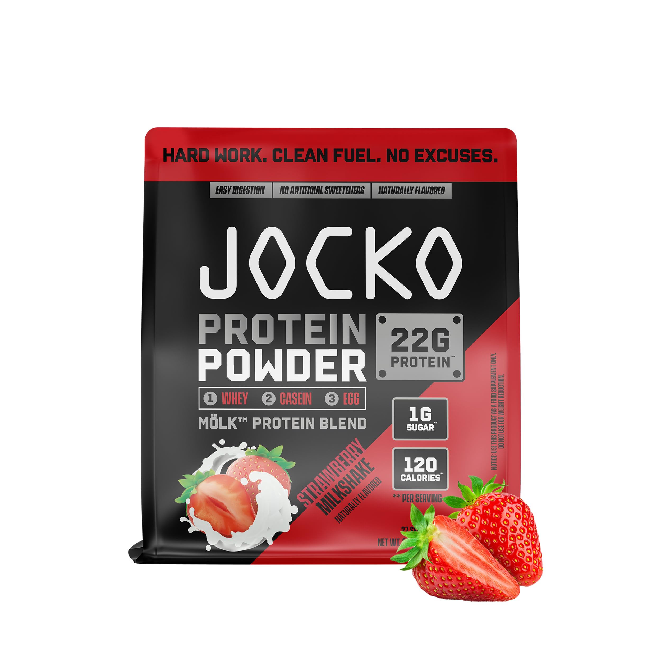 Jocko Fuel Mölk Whey Protein Powder 22g Low Sugar Monk Fruit Blend - Muscle Recovery & Growth, Packaging May Vary (26 Servings, Mint Chocolate)