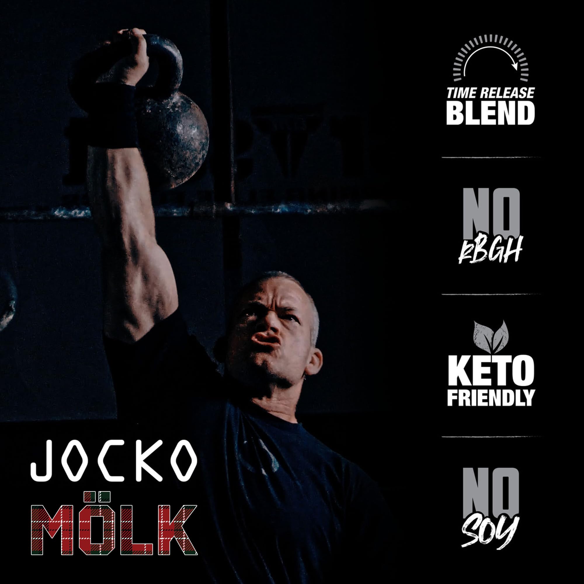 Jocko Fuel Mölk Whey Protein Powder 22g Low Sugar Monk Fruit Blend - Muscle Recovery & Growth, Packaging May Vary (26 Servings, Mint Chocolate)
