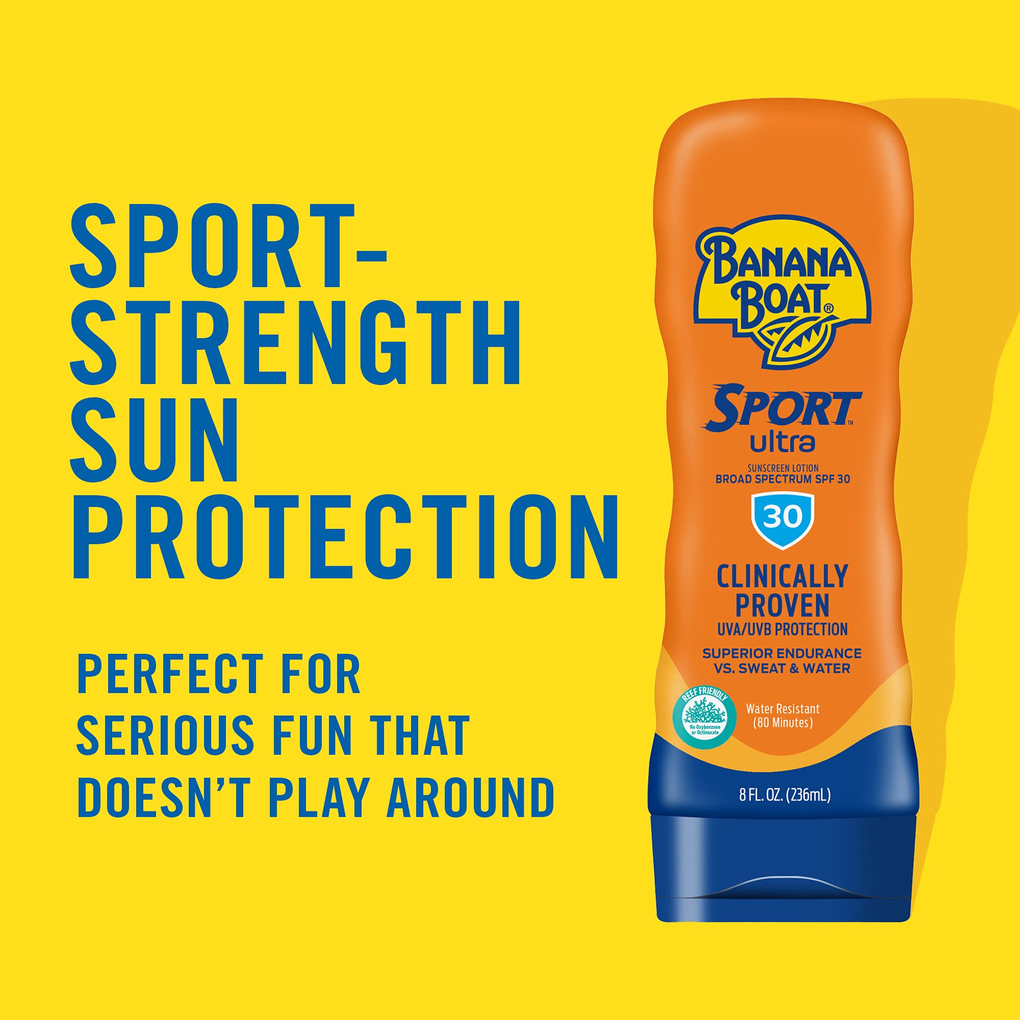 Banana Boat Sport Ultra SPF 50 Sunscreen Lotion, 8oz | Banana Boat Sunscreen SPF 50 Lotion, Oxybenzone Free, Sunblock, Water Resistant, 8oz