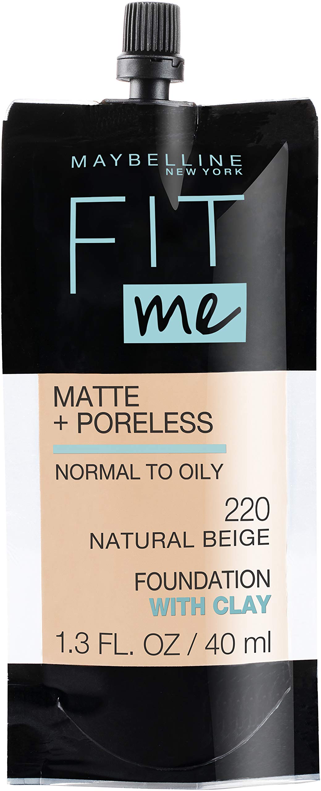 Maybelline Fit Me Matte + Poreless Liquid Oil-Free Foundation Makeup, Natural Ivory, 1 Count (Packaging May Vary)