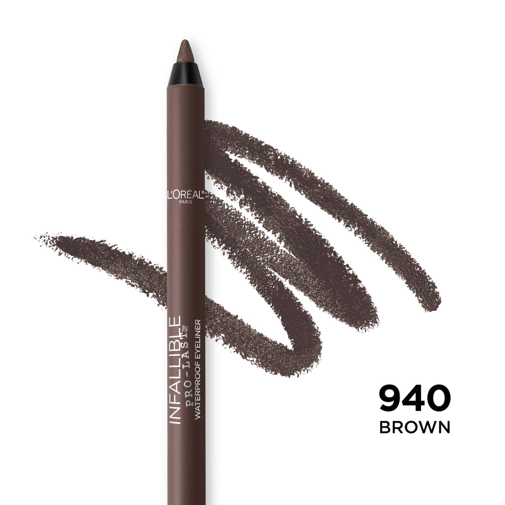 L'Oreal Paris Makeup Infallible Pro-Last Pencil Eyeliner, Waterproof and Smudge-Resistant, Glides on Easily to Create any Look, Black, 0.042 oz., 1 Count