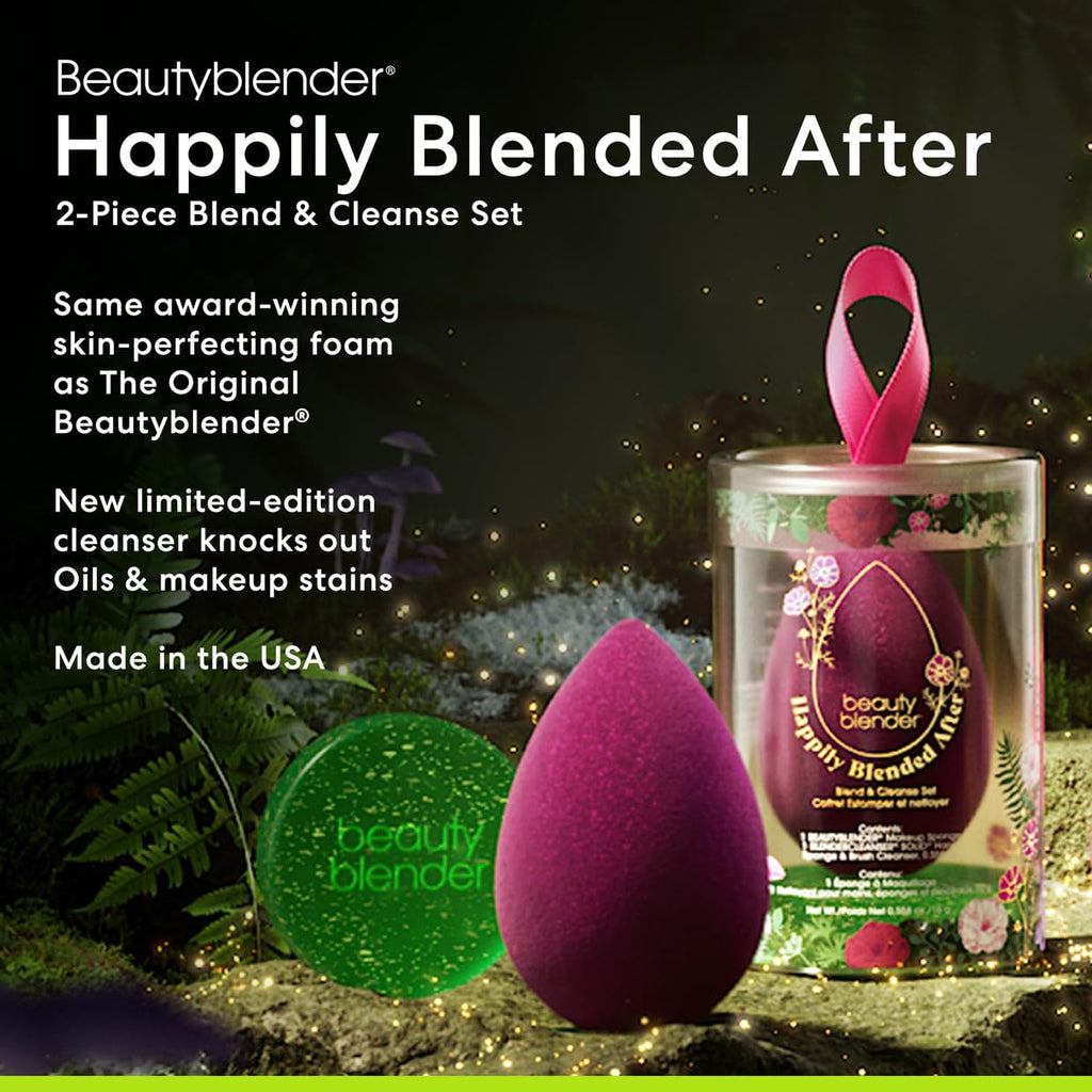 Beautyblender® | Blending Queen Blend and Cleanse Set, Sapphire sponge and Speckled Violet Cleanser