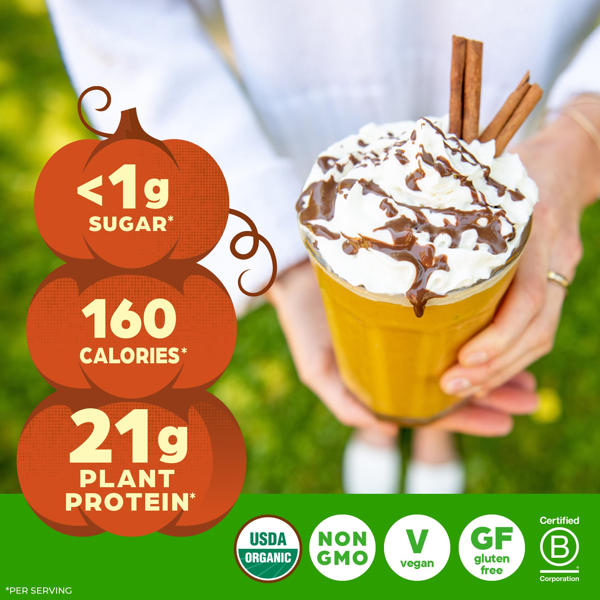 Orgain Organic Vegan Protein Powder, Vanilla Bean - 21g Plant Protein, 6g Prebiotic Fiber, No Lactose Ingredients, No Added Sugar, Non-GMO, For Shakes & Smoothies, 2.03 lb (Packaging May Vary)