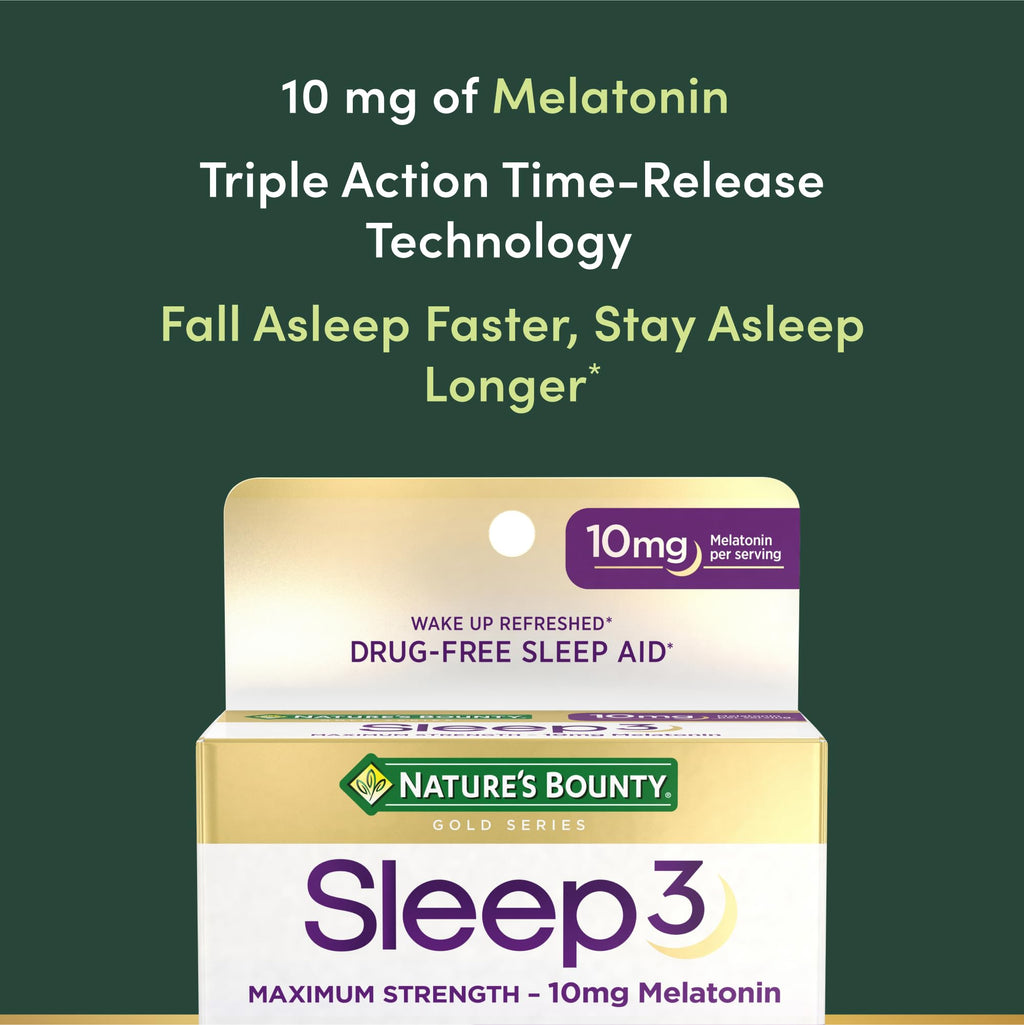 Nature's Bounty Sleep3 10mg. Melatonin, 120 Tablets