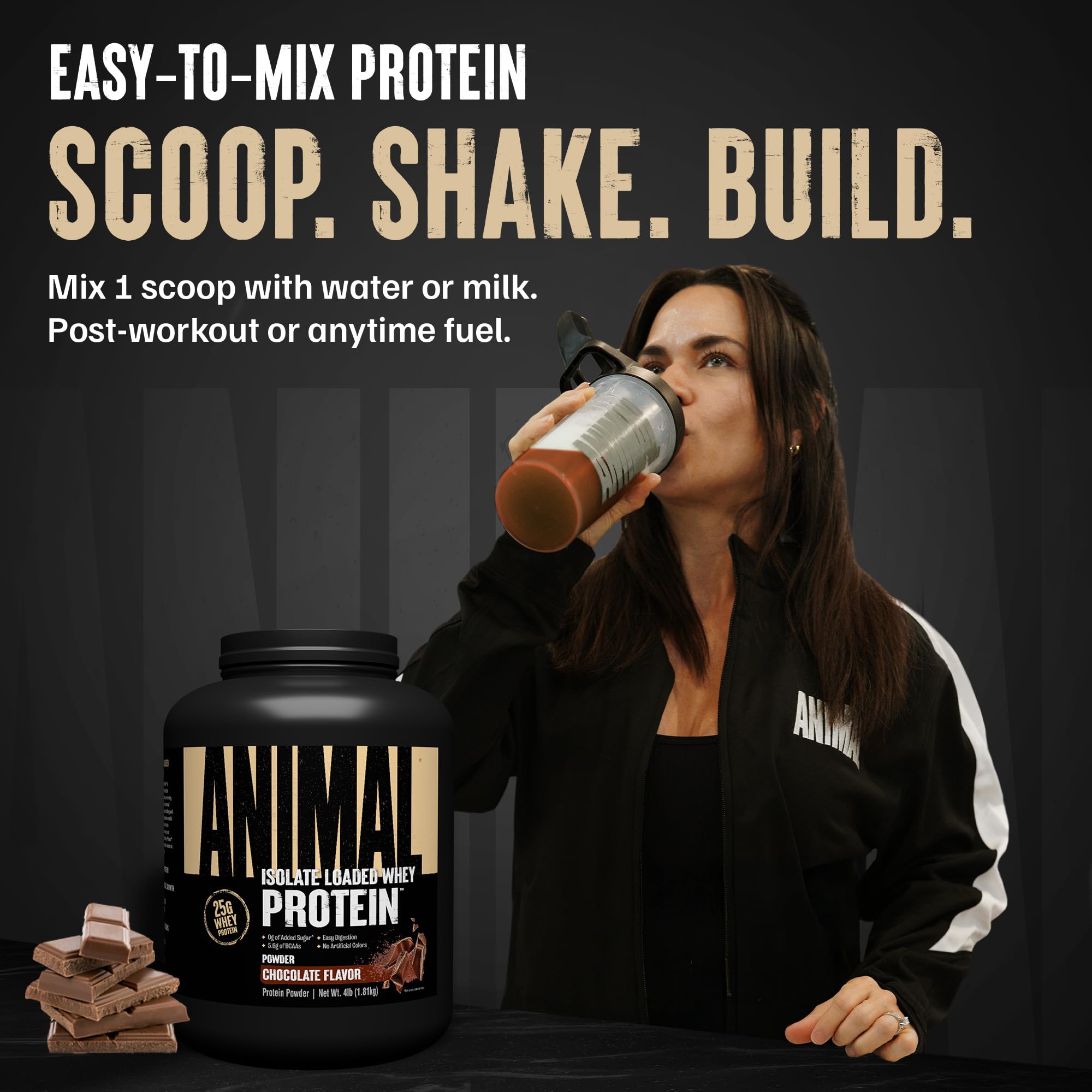 Animal Whey Isolate Protein Powder - Loaded for Pre & Post Workout Muscle Builder and Recovery with Digestive Enzymes for Men & Women - 25g Protein, Great Taste, Low Sugar - Strawberry 4 lbs