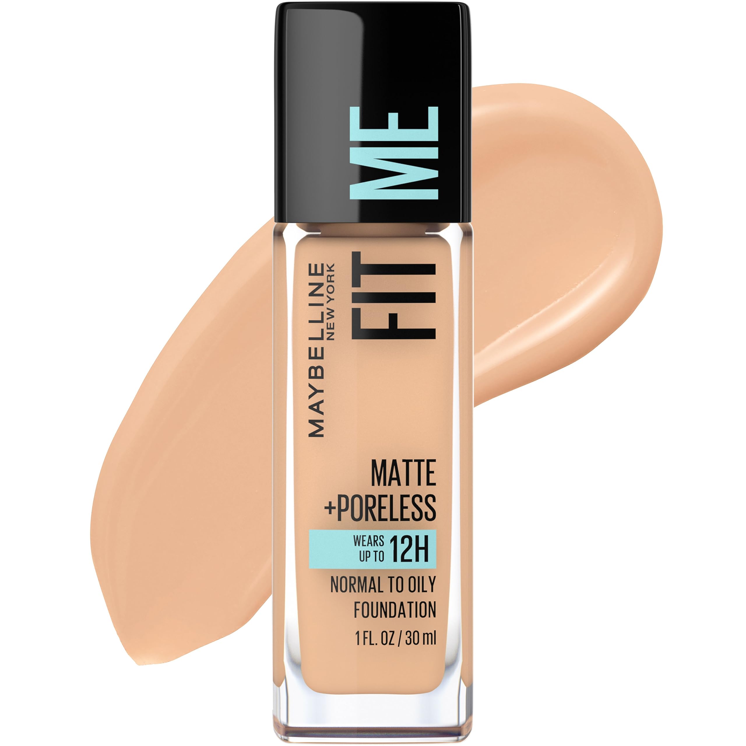 Maybelline Fit Me Matte + Poreless Liquid Oil-Free Foundation Makeup, Natural Ivory, 1 Count (Packaging May Vary)