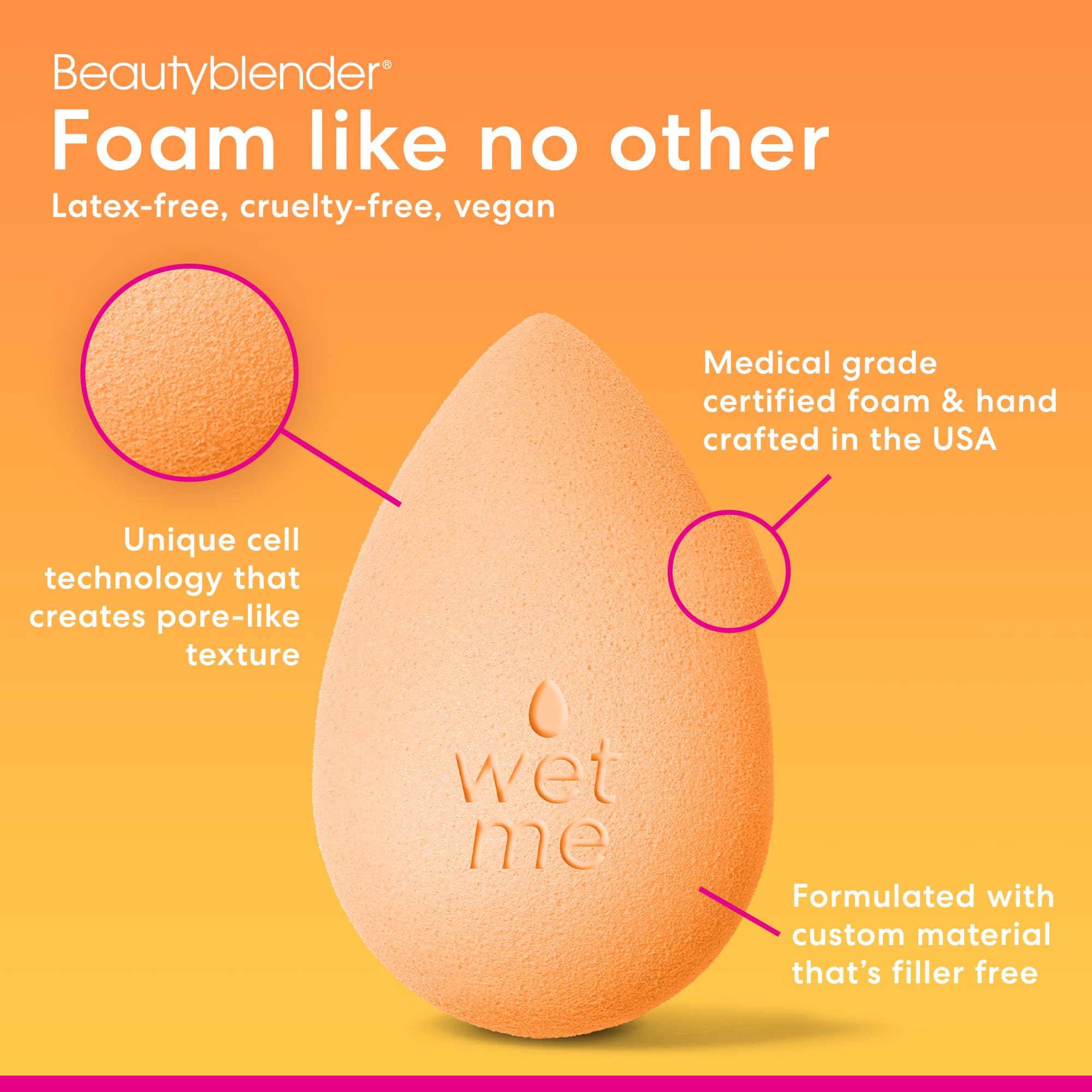 Beautyblender® | Bubble Beauty Blender Makeup Sponge, Super-Soft Foam Easily Blends Foundations, Powders & Creams, Made in USA, Reusable, Washable, Streak Free Application, Vegan, Cruelty Free