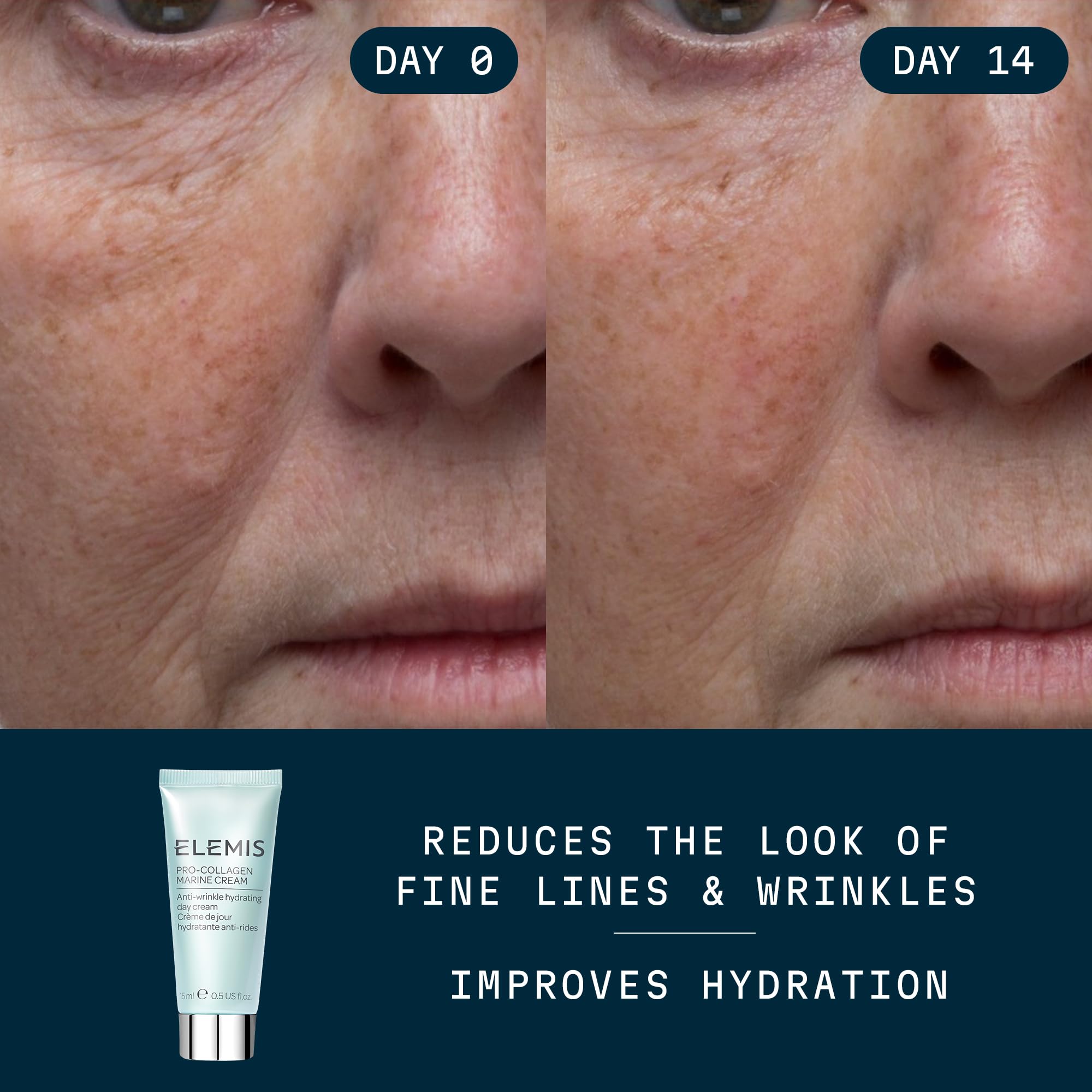 ELEMIS Pro-Collagen Marine Cream, Lightweight Anti-Wrinkle Daily Facial Moisturizer