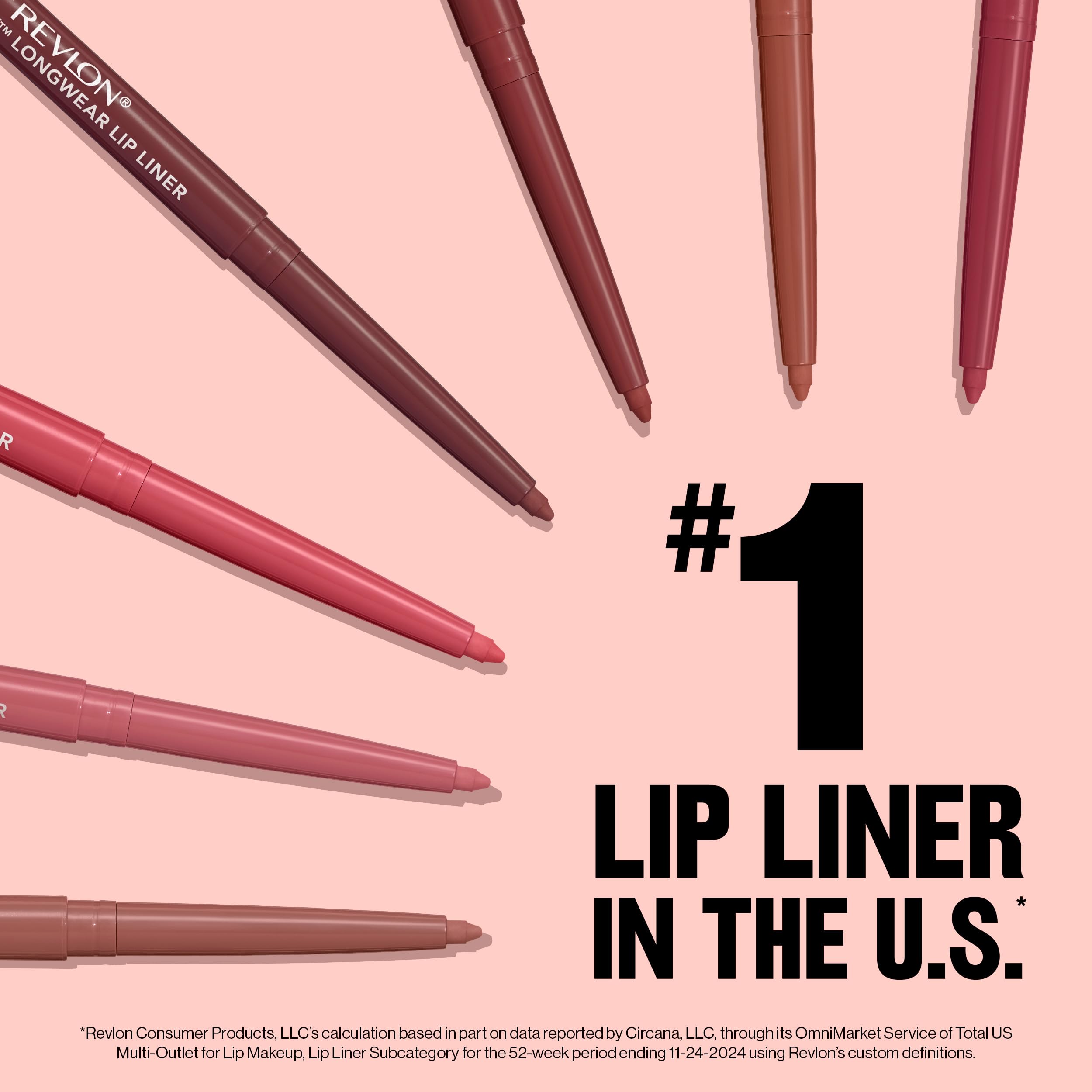 Revlon Colorstay Lip Liner Makeup with Built-in-Sharpener, Longwear Rich Colors, Smooth Application, 630 Nude, 0.01 oz