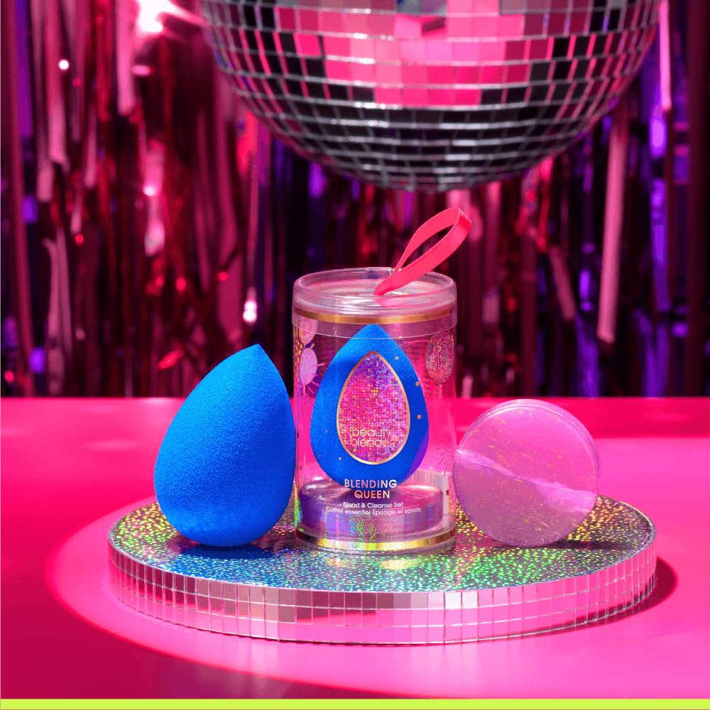 Beautyblender® | Blending Queen Blend and Cleanse Set, Sapphire sponge and Speckled Violet Cleanser