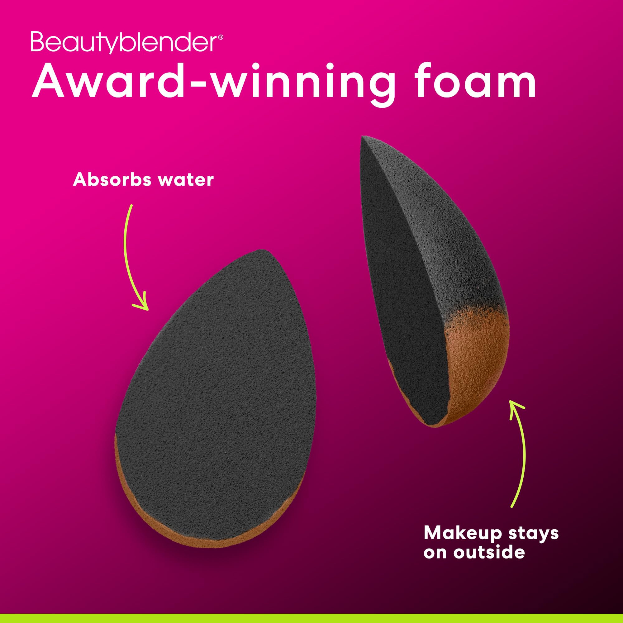 Beautyblender® | Original Pink Beauty Blender 2-Piece Bundle for Blending Foundations, Powders, and Creams, Super-Soft Foam for Streak-Free Application, Made in the USA, Reusable, Washable
