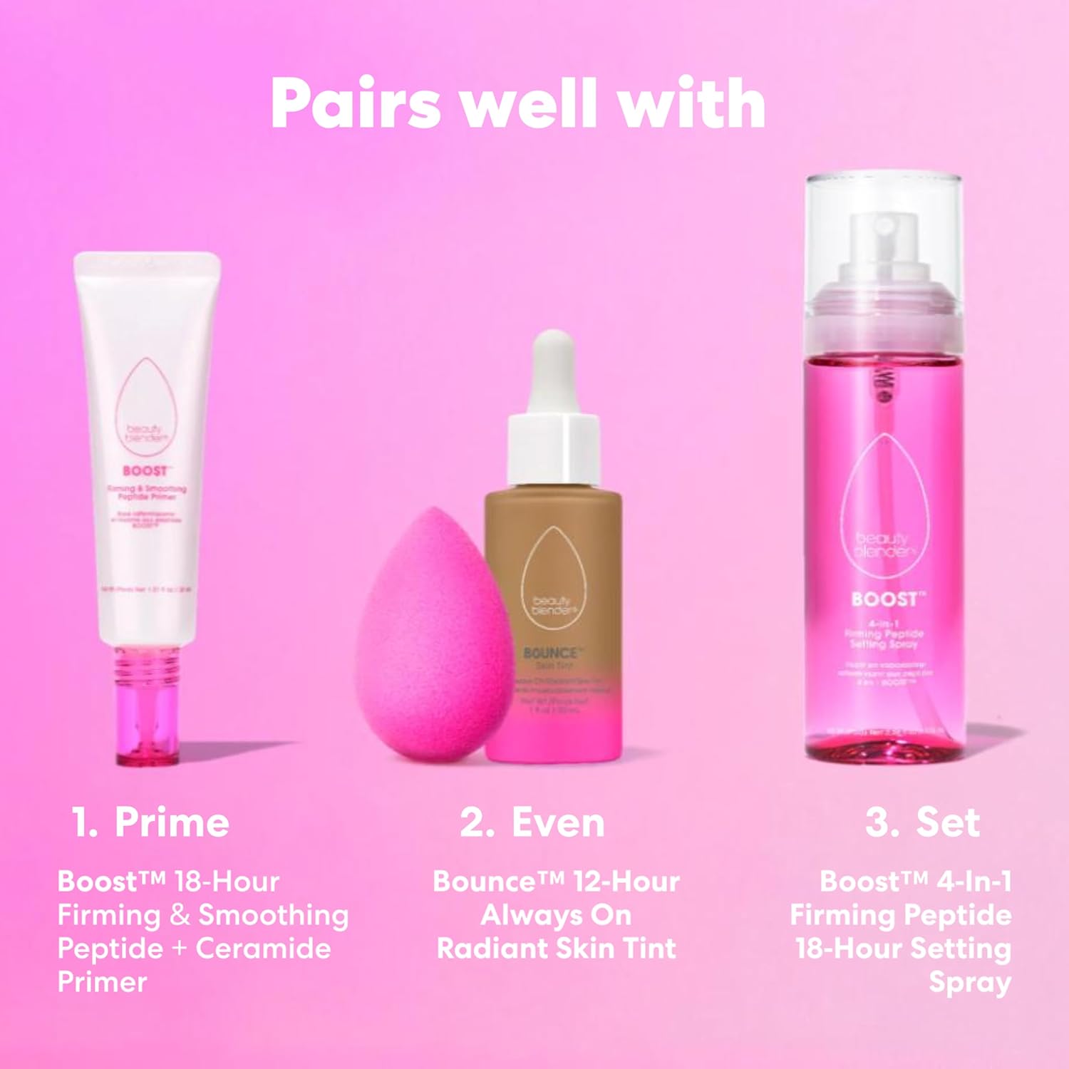 Beautyblender Boost 18-hour Firming & Smoothing Peptide + Ceramide Primer, Skincare Benefits with Powerful Long Lasting Makeup Properties, Cool Gripping Makeup Base Prep
