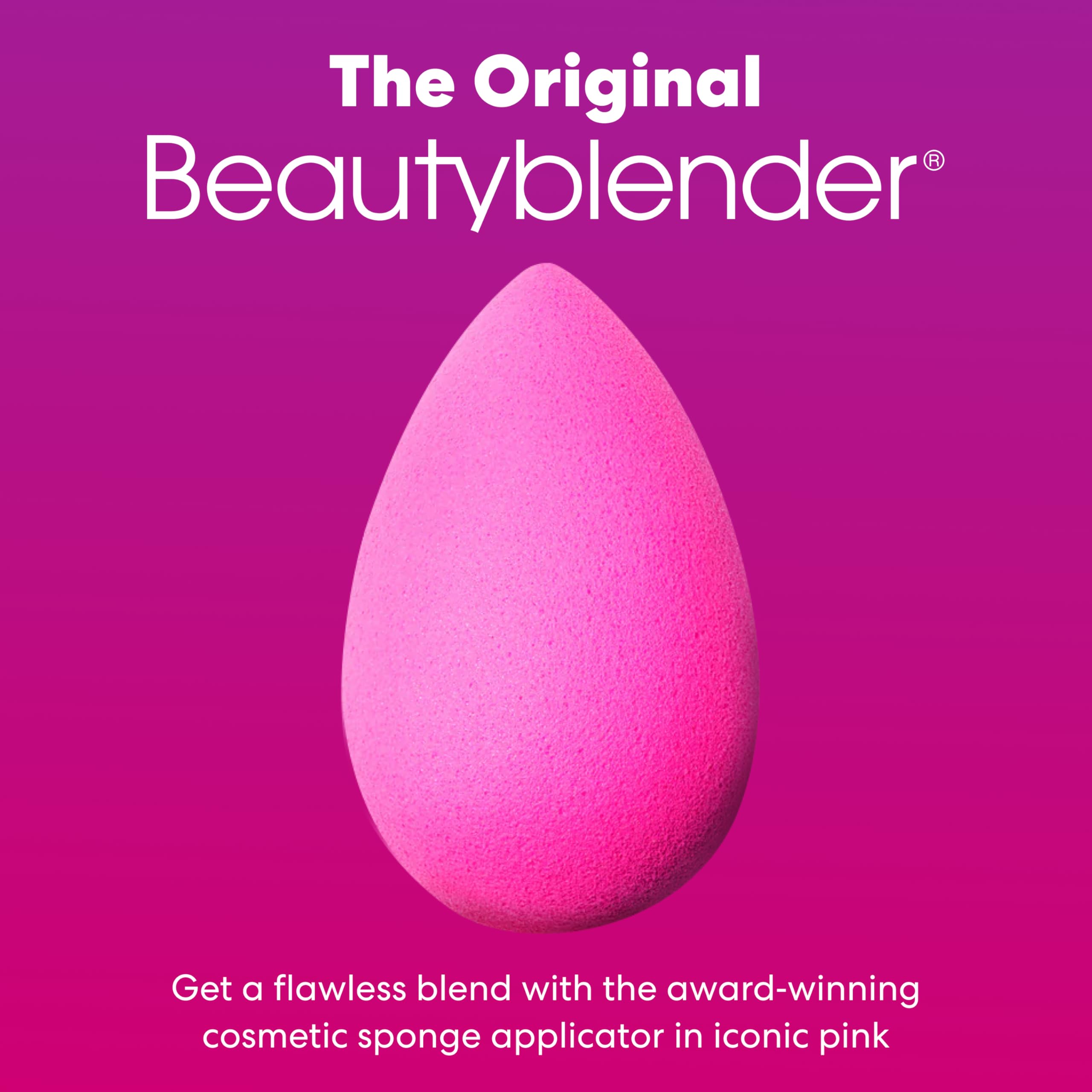 Beautyblender® | Original Pink Beauty Blender 2-Piece Bundle for Blending Foundations, Powders, and Creams, Super-Soft Foam for Streak-Free Application, Made in the USA, Reusable, Washable