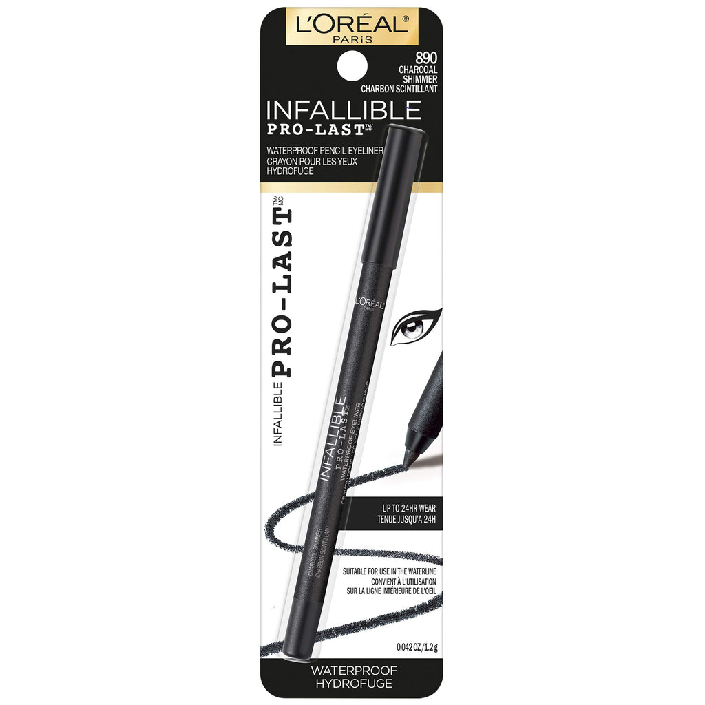 L'Oreal Paris Makeup Infallible Pro-Last Pencil Eyeliner, Waterproof and Smudge-Resistant, Glides on Easily to Create any Look, Black, 0.042 oz., 1 Count
