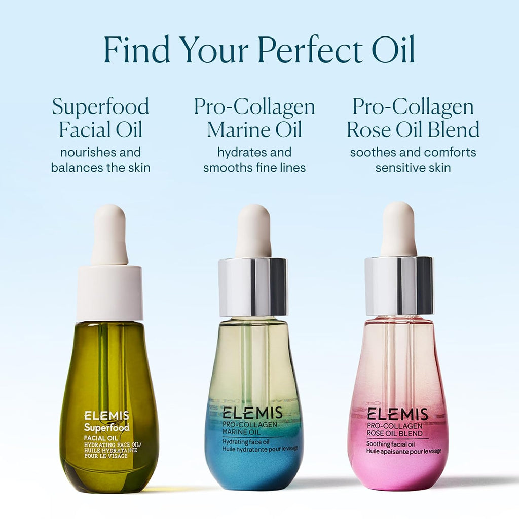 ELEMIS Pro-Collagen Marine Oil 15ml, Lightweight Face Oil To Hydrate, Nourish & Improve Skin Texture