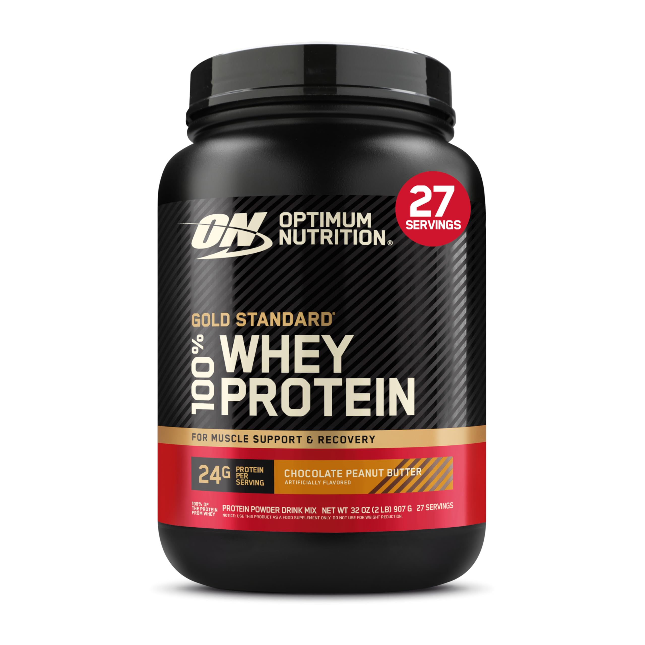 Optimum Nutrition Gold Standard 100% Whey Protein Powder, Vanilla Ice Cream, 2 Pound (Packaging May Vary)