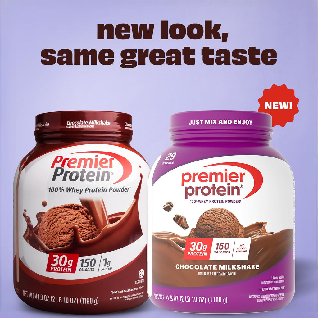 Premier Protein Powder, Vanilla Milkshake, 30g Protein, 1g Sugar, 100% Whey Protein, Keto Friendly, No Soy, Gluten Free, 23.3 oz, 17 Servings (Packaging May Vary)