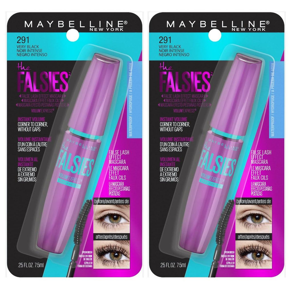 Maybelline Volum' Express The Falsies Waterproof Mascara, Volumizing and Separating Make Up Formula, Very Black, 1 Count