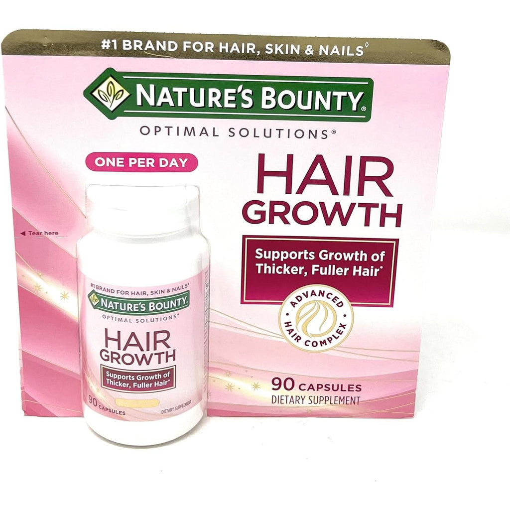 Nature's Bounty Hair Growth Supplement, 1 Per Day, Clinically Shown to Support Thicker, Fuller Hair, with Biotin, Silicon & Arginine, 90 Capsules