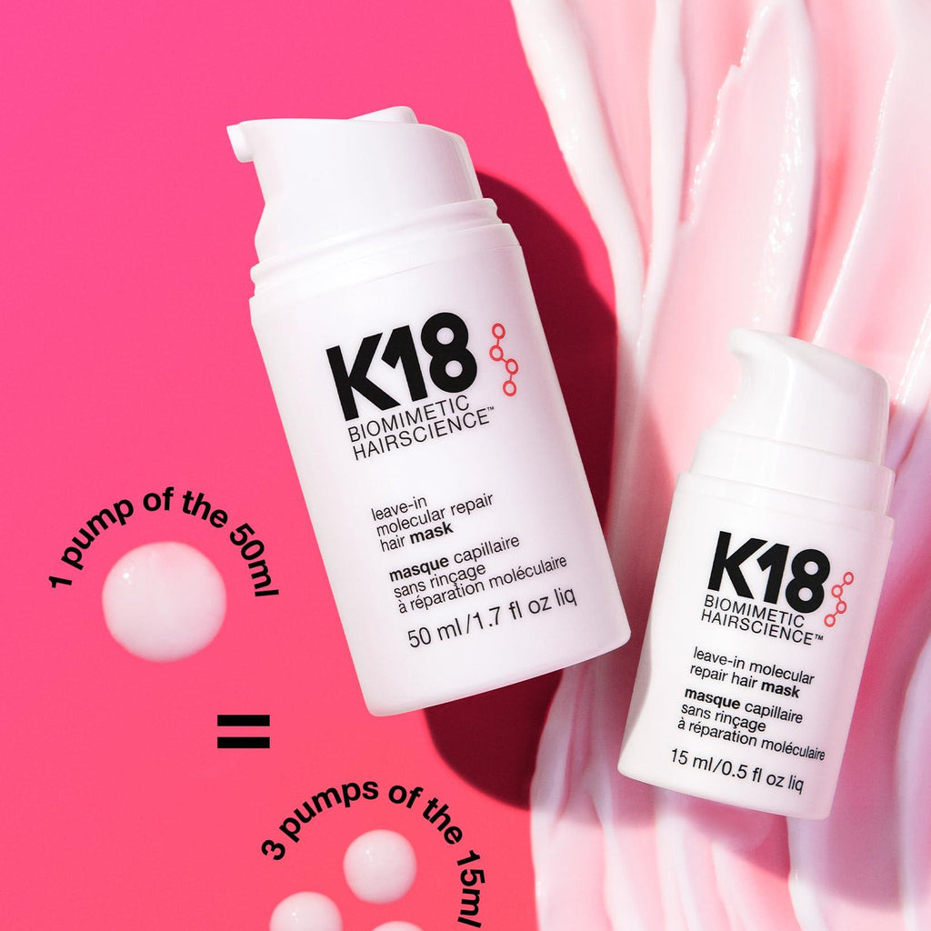 K18 Leave-In Molecular Hair Mask, Repairs Dry or Damaged Hair, Reverse Hair Damage from Bleach, Color, Chemical Services & Heat