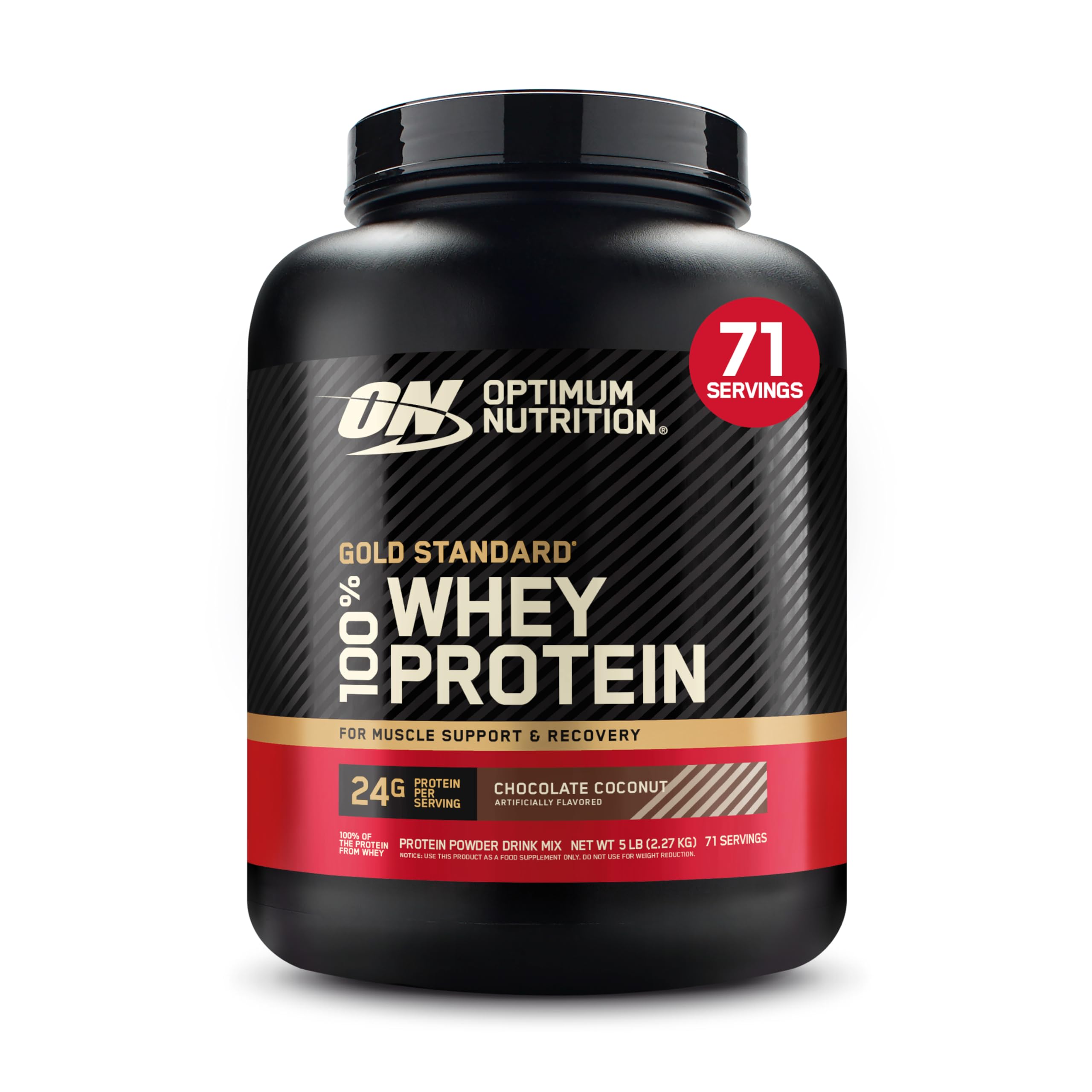 Optimum Nutrition Gold Standard 100% Whey Protein Powder, Vanilla Ice Cream, 2 Pound (Packaging May Vary)