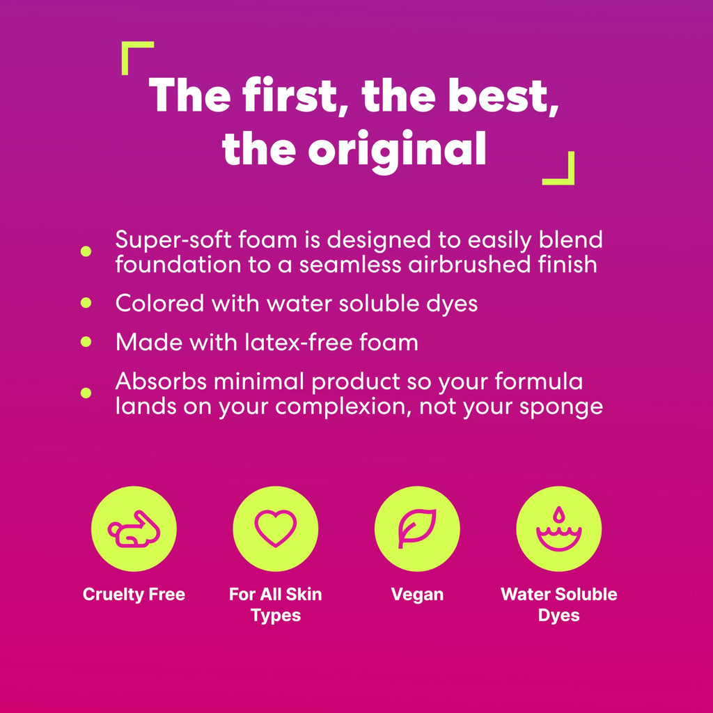 Beautyblender® | Original Pink Beauty Blender 2-Piece Bundle for Blending Foundations, Powders, and Creams, Super-Soft Foam for Streak-Free Application, Made in the USA, Reusable, Washable