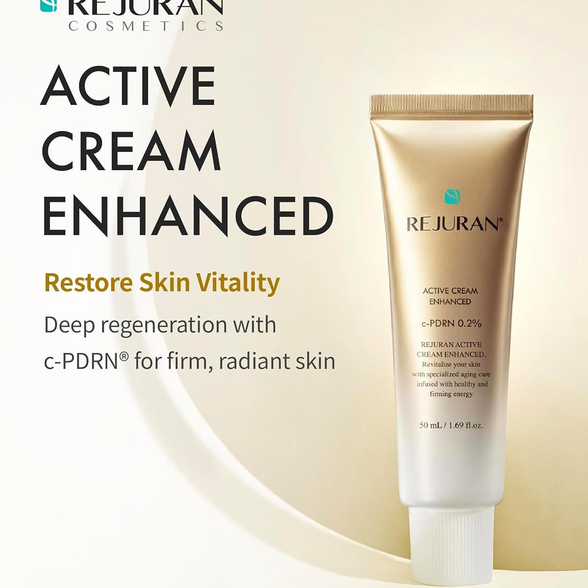 REJURAN® Anti-Aging Skincare Bundle – Turnover Active Cream Enhanced (1.69 fl oz) + Dual Effect Ampoule (1.01 fl oz) – Salmon DNA c-PDRN® Face Serum & Moisturizer for Elasticity, Firming, Skincare