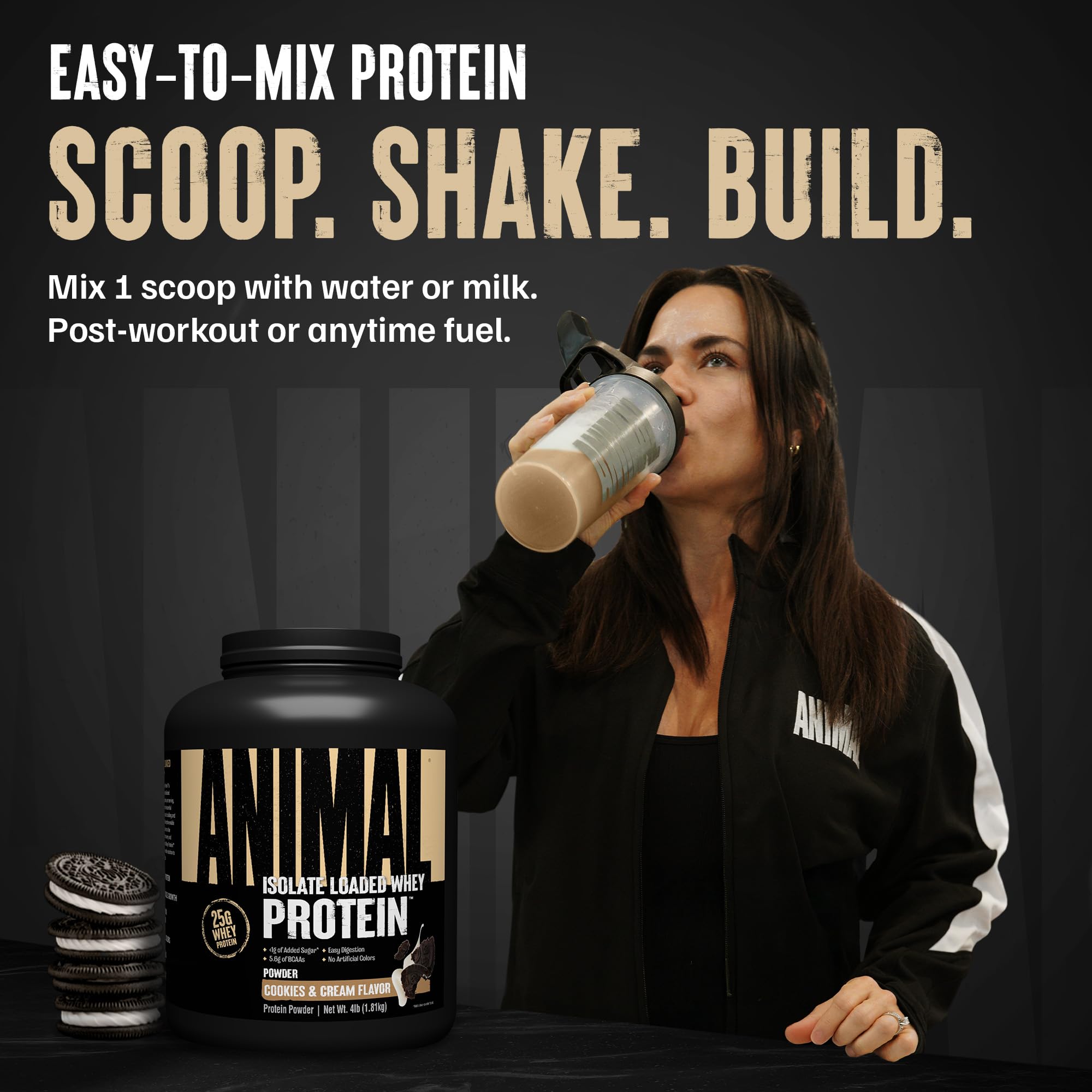 Animal Whey Isolate Protein Powder - Loaded for Pre & Post Workout Muscle Builder and Recovery with Digestive Enzymes for Men & Women - 25g Protein, Great Taste, Low Sugar - Strawberry 4 lbs