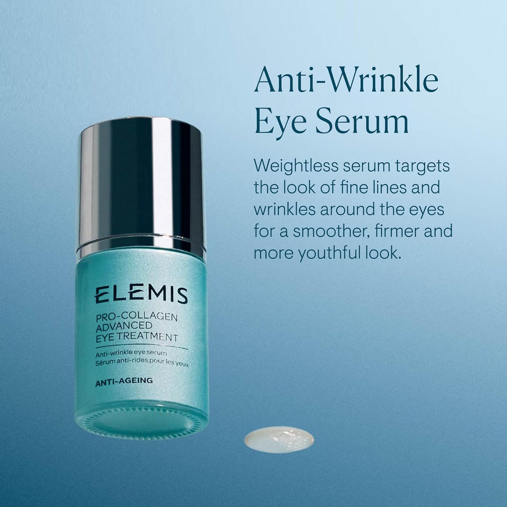 ELEMIS Pro-Collagen Advanced Eye Treatment, 15ml – Lightweight Daily Anti-Wrinkle Eye Serum, Firm, Smooth & Deeply Hydrate Delicate Skin, Anti-Aging Serum, Fine Lines and Wrinkles Treatment