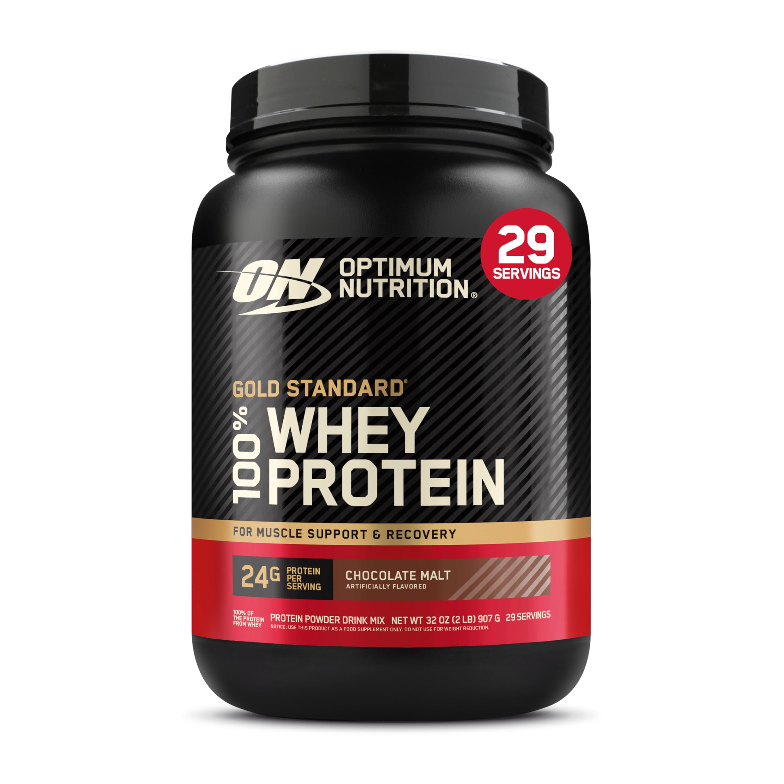 Optimum Nutrition Gold Standard 100% Whey Protein Powder, Vanilla Ice Cream, 2 Pound (Packaging May Vary)